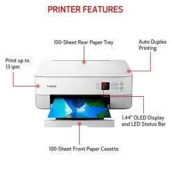 Canon PIXMA TS6420a Wireless Color Inkjet Printer, All-In-One, Print, Scan, Copy (TS6420A WHITE)