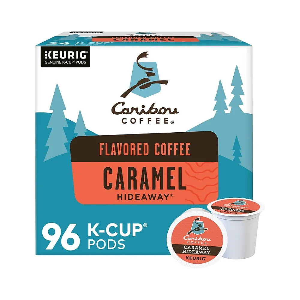Caribou Coffee Caramel Hideaway Coffee Keurig K-Cup Pods, Medium Roast, 96/Box (736685CT)