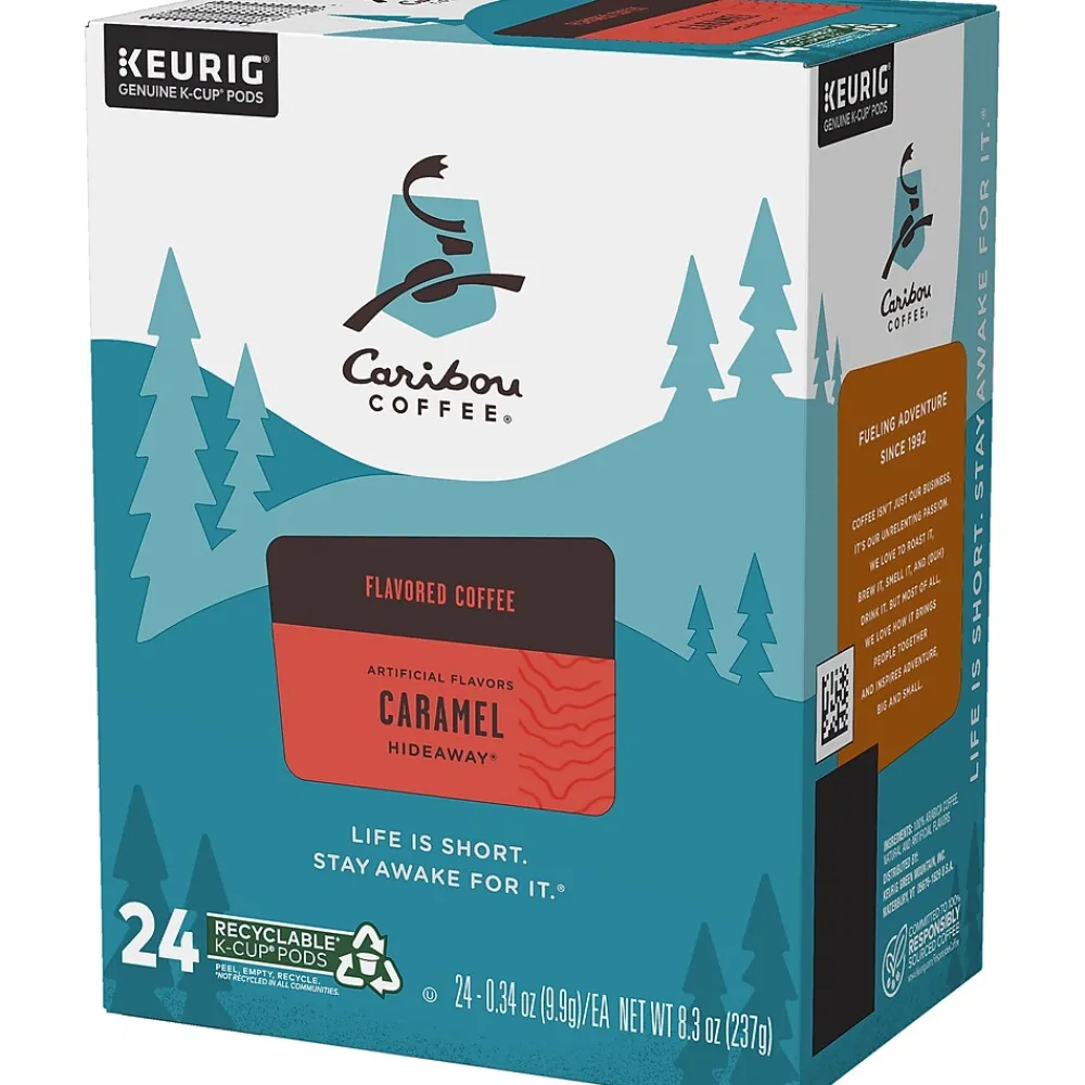 Caribou Coffee Hideaway Caramel Coffee Keurig® K-Cup® Pods, Medium Roast, 24/Box (736685)