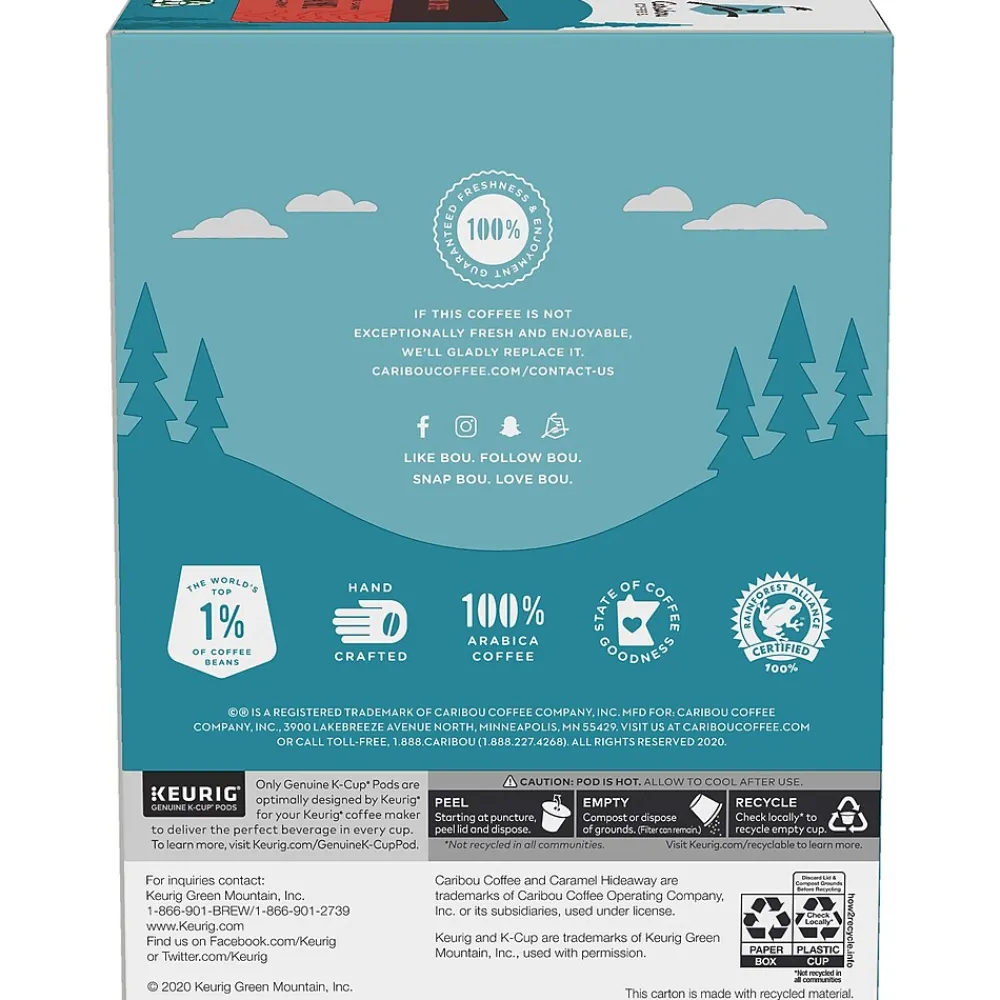 Caribou Coffee Hideaway Caramel Coffee Keurig® K-Cup® Pods, Medium Roast, 24/Box (736685)