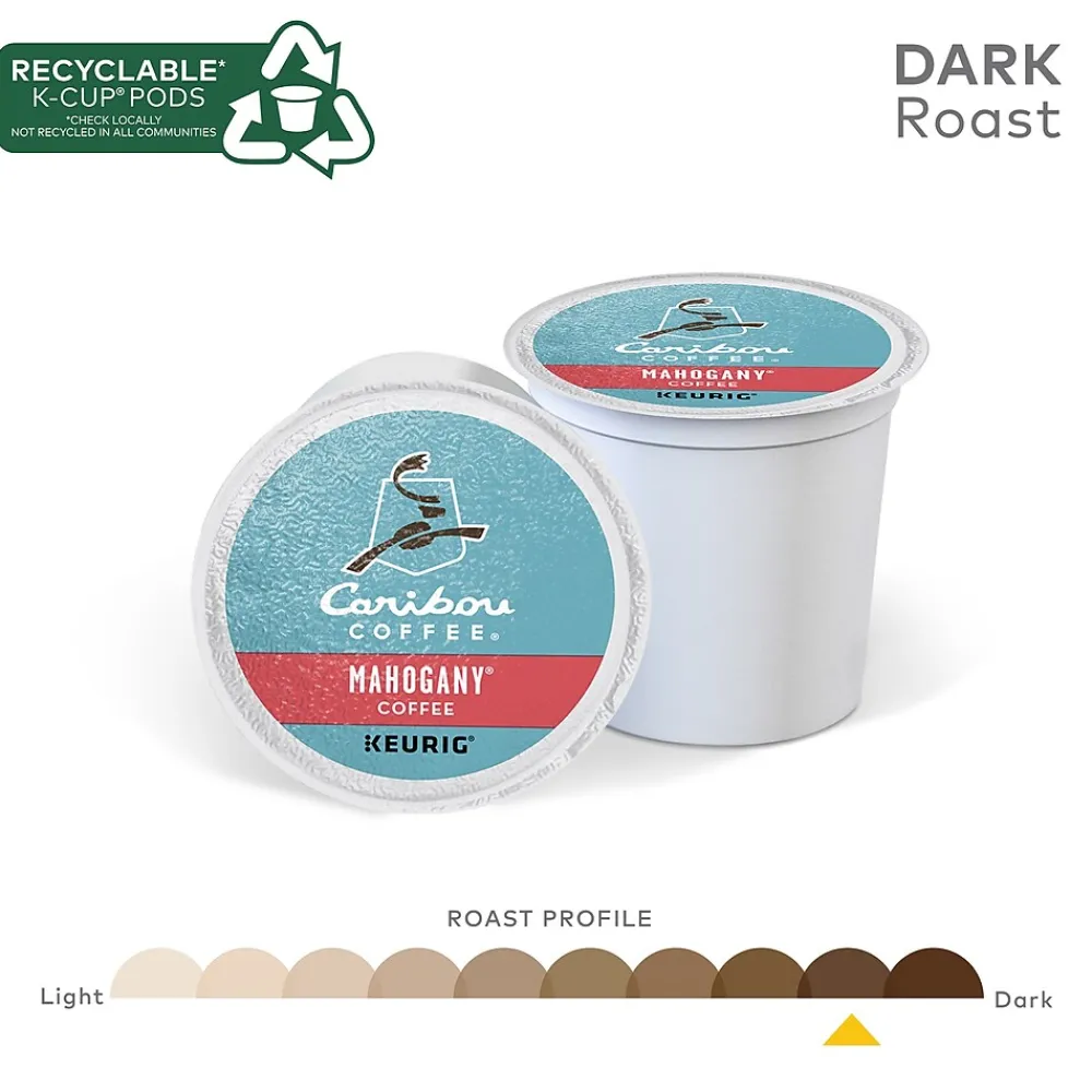 Caribou Coffee Caribou Mahogany Coffee Keurig® K-Cup® Pods, Dark Roast, 96/Carton (10312)