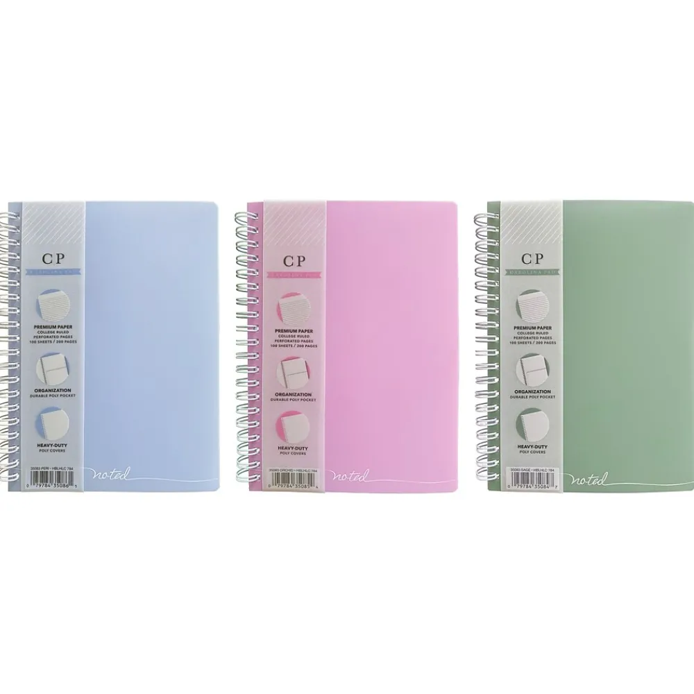 Subject Notebooks|Carolina Pad Noted Premium 1-Subject Professional Notebooks, 7.38" x 9.5", College Ruled, 100 Sheets (13008)