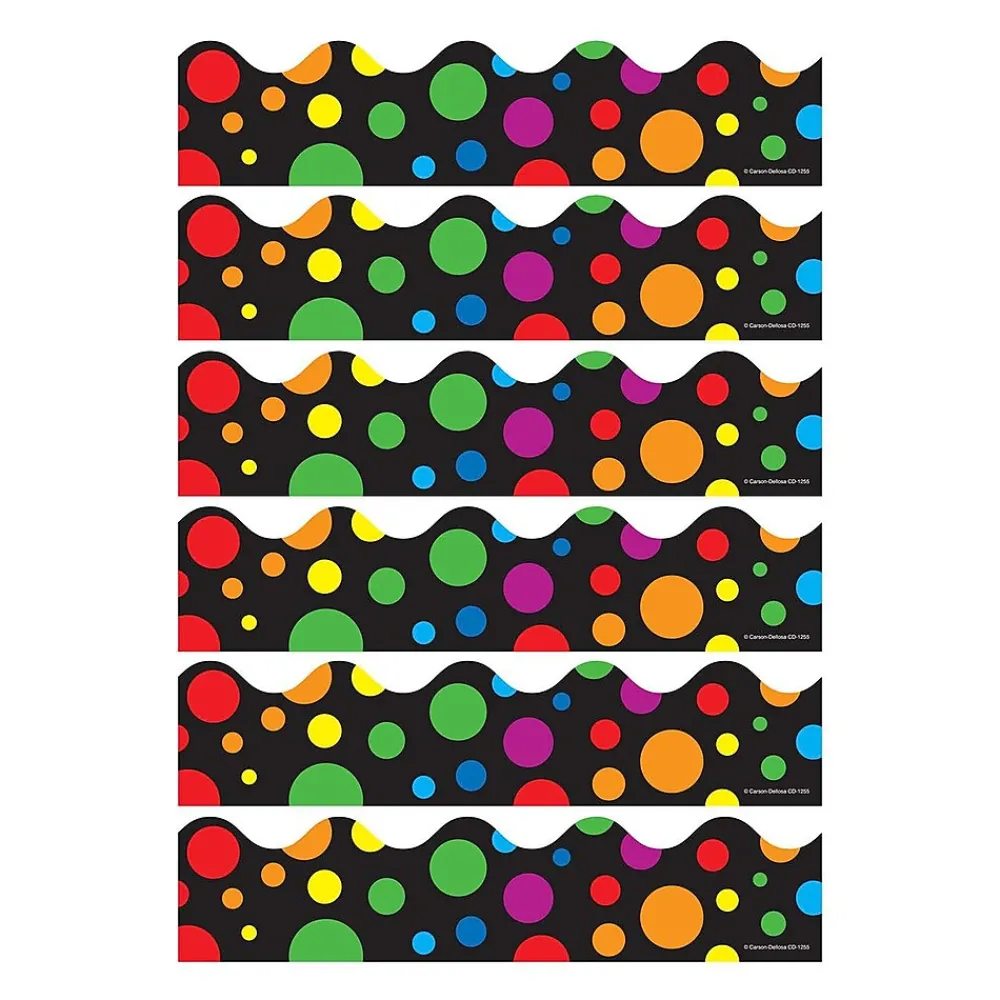 Grade Books*Carson-Dellosa Carson Dellosa Education Big Rainbow Dots Scalloped Border, 39 Feet/Pack, 6 Packs (CD-1255-6)