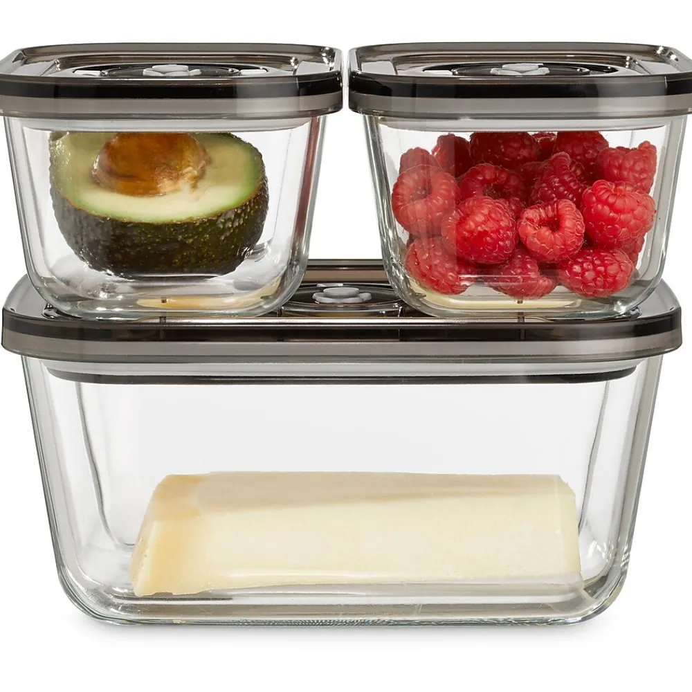 Caso Design VG 3000 3-Piece Food Vacuum Canister Set Glass (11177)