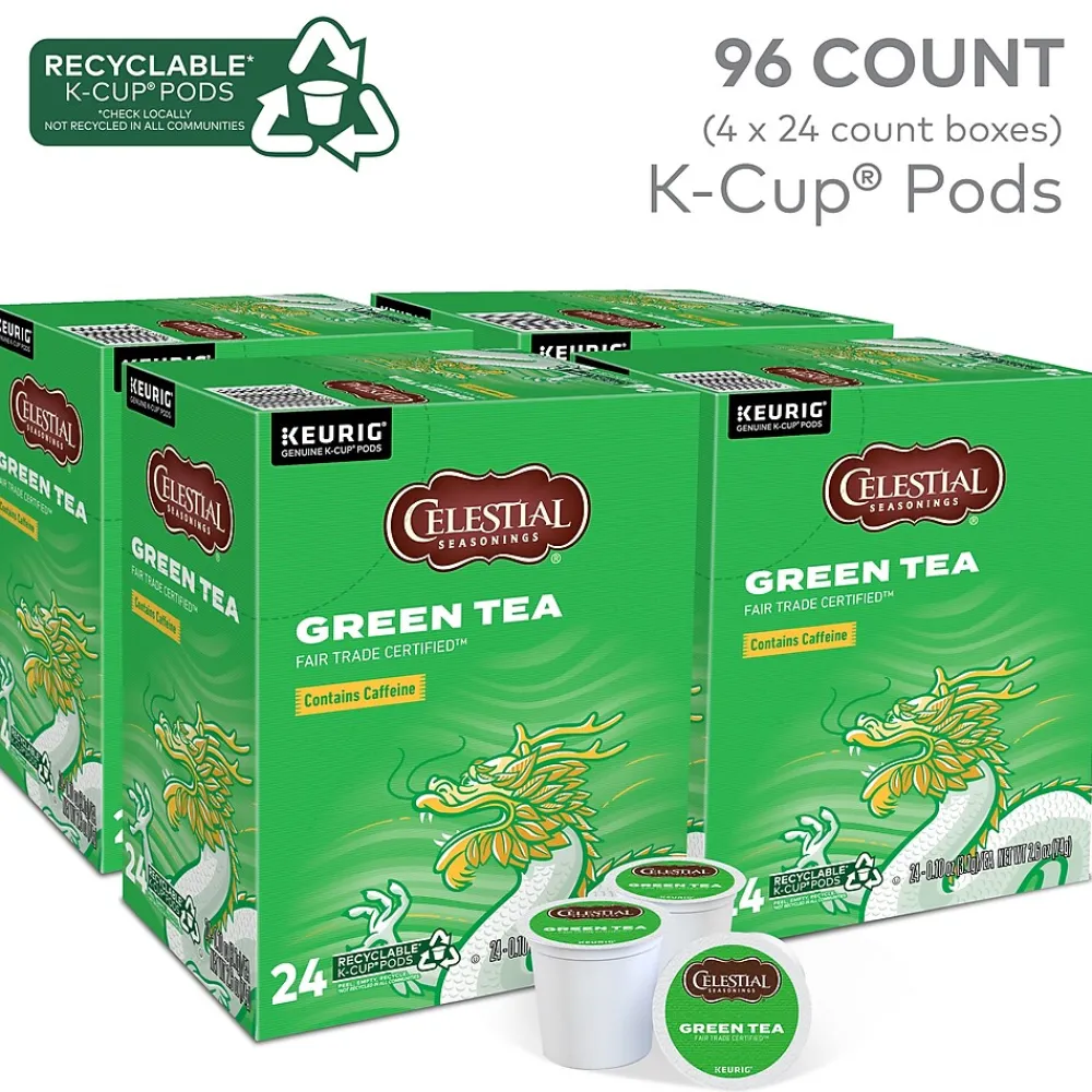 Celestial Seasonings Green Tea, Keurig® K-Cup® Pods, 96/Carton (14734)