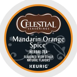 Celestial Seasonings Mandarin Orange Spice Tea, Keurig® K-Cup® Pods, 96/Carton (14735)