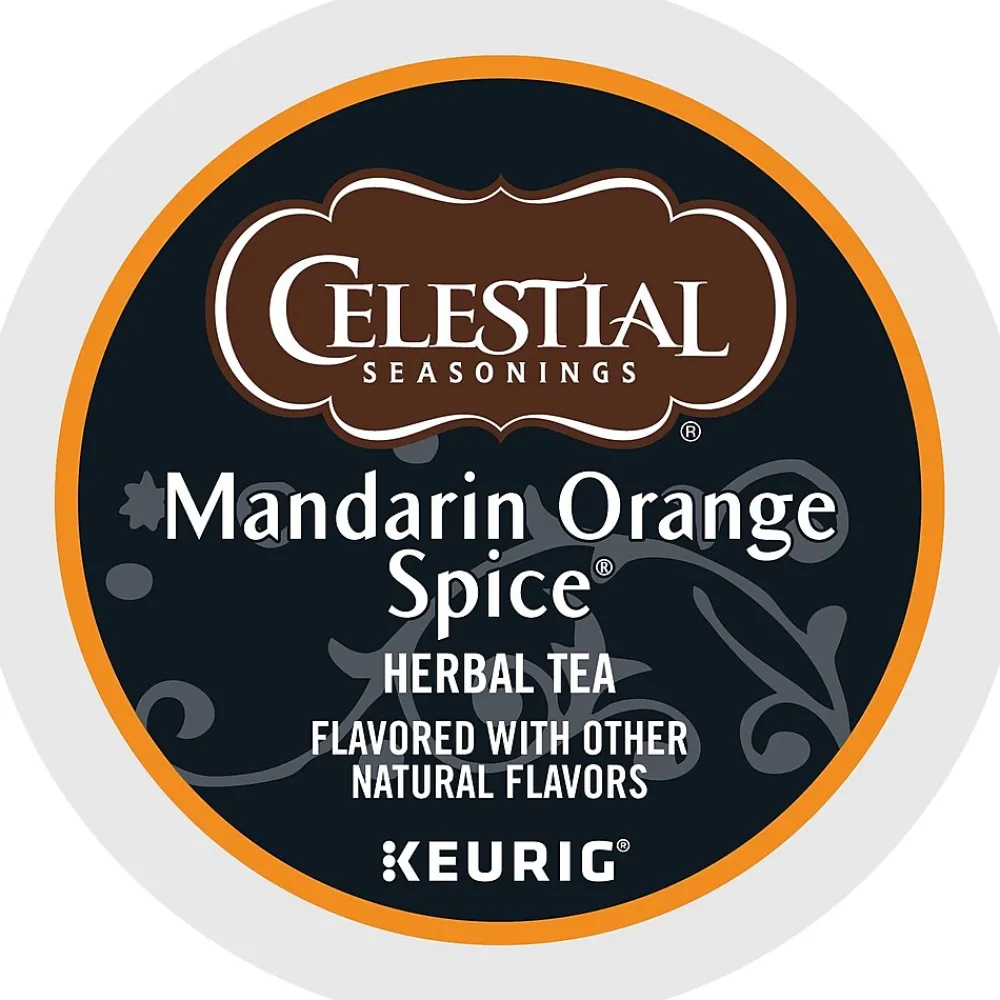 Celestial Seasonings Mandarin Orange Spice Herbal Tea, Keurig® K-Cup® Pods, 24/Box (14735)