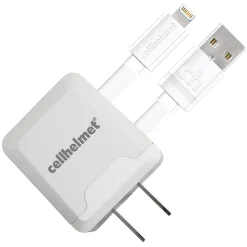 2.1-Amp Single-USB Wall Charger with USB-A to Lightning Flat Cable, 3 Feet (WALL-2.1/1+F-LIGHT-3-W)<cellhelmet Online