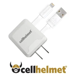 2.1-Amp Single-USB Wall Charger with USB-A to Lightning Flat Cable, 3 Feet (WALL-2.1/1+F-LIGHT-3-W)<cellhelmet Online