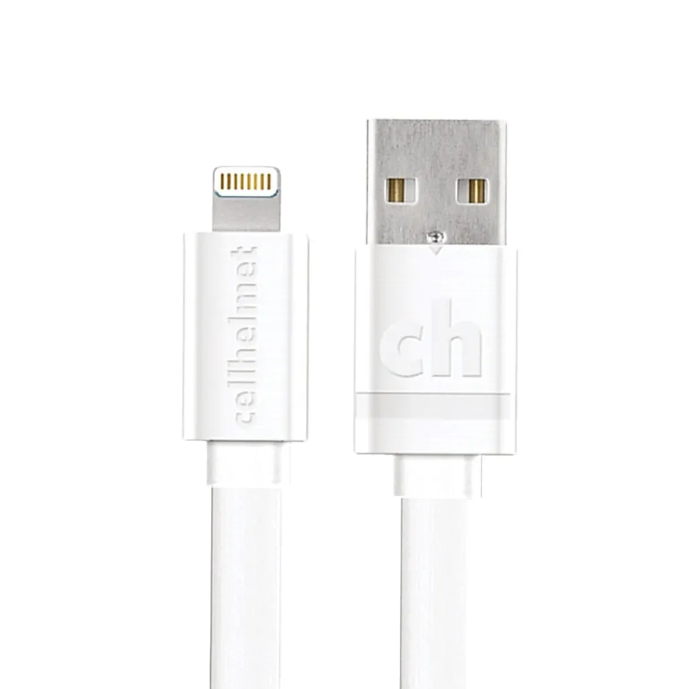 2.4-Amp Single-USB Car Charger with USB-A to Lightning Flat Cable, 3 Feet (CAR-2.4/1+F-LIGHT-3-W)<cellhelmet