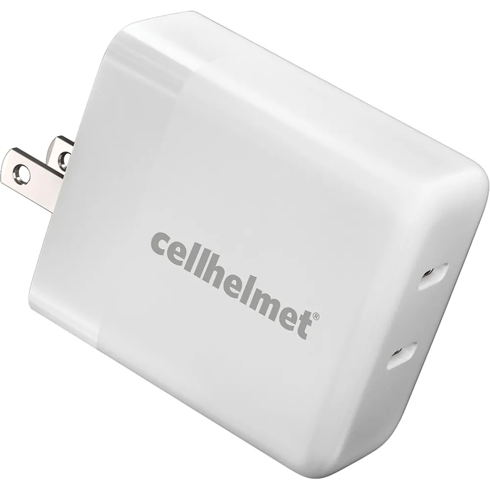 Dual Wall Black Charger with 2 USB-C Ports, 20-Watt, White (WALL-PD-20W-C-C)<cellhelmet Sale