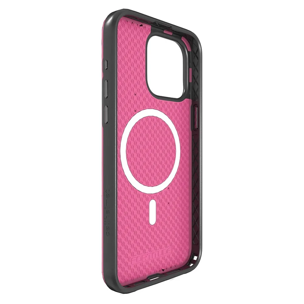 cellhelmet Fortitude Series MagSafe Phone Case for iPhone 15 Pro Max (6.7"), Vivid Magenta (C-FORT-i15-6.7PROMAX-MAG)