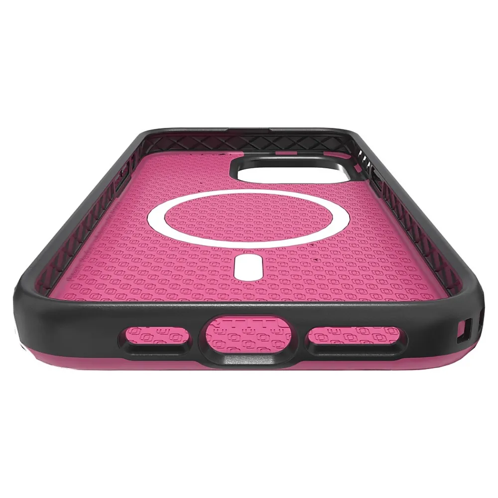 cellhelmet Fortitude Series MagSafe Phone Case for iPhone 15 Pro Max (6.7"), Vivid Magenta (C-FORT-i15-6.7PROMAX-MAG)