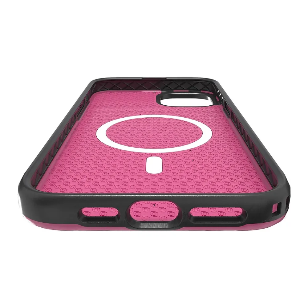 cellhelmet Fortitude Series MagSafe Phone Case for iPhone 15 Plus (6.7"), Vivid Magenta (C-FORT-i15-6.7PLUS-MAG)