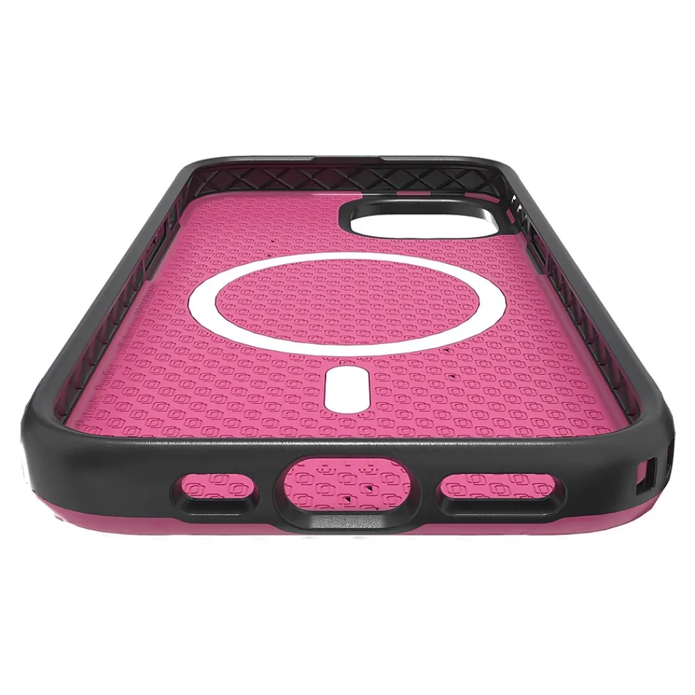 cellhelmet Fortitude Series MagSafe Phone Case for iPhone 15 (6.1"), Vivid Magenta (C-FORT-i15-6.1-MAG)
