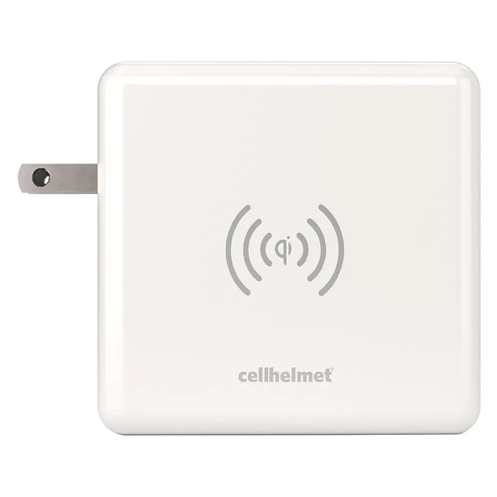 Multi-Charge Pro 8,000 mAh Power Bank and Qi Wireless Charger with 1 USB-C and 2 USB Outputs, White (CHQi-ALL)<cellhelmet Sale