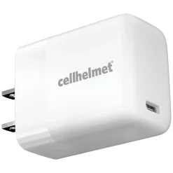 Single-USB Power Delivery Wall Charger with USB-C to USB-C Round Cable, 3 ft., 25-Watt, White (WALL-PD-25W+R-C)<cellhelmet Sale