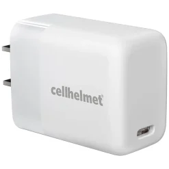 Single-USB Power Delivery Wall Charger with USB-C to USB-C Round Cable, 3 ft., 25-Watt, White (WALL-PD-25W+R-C)<cellhelmet Sale
