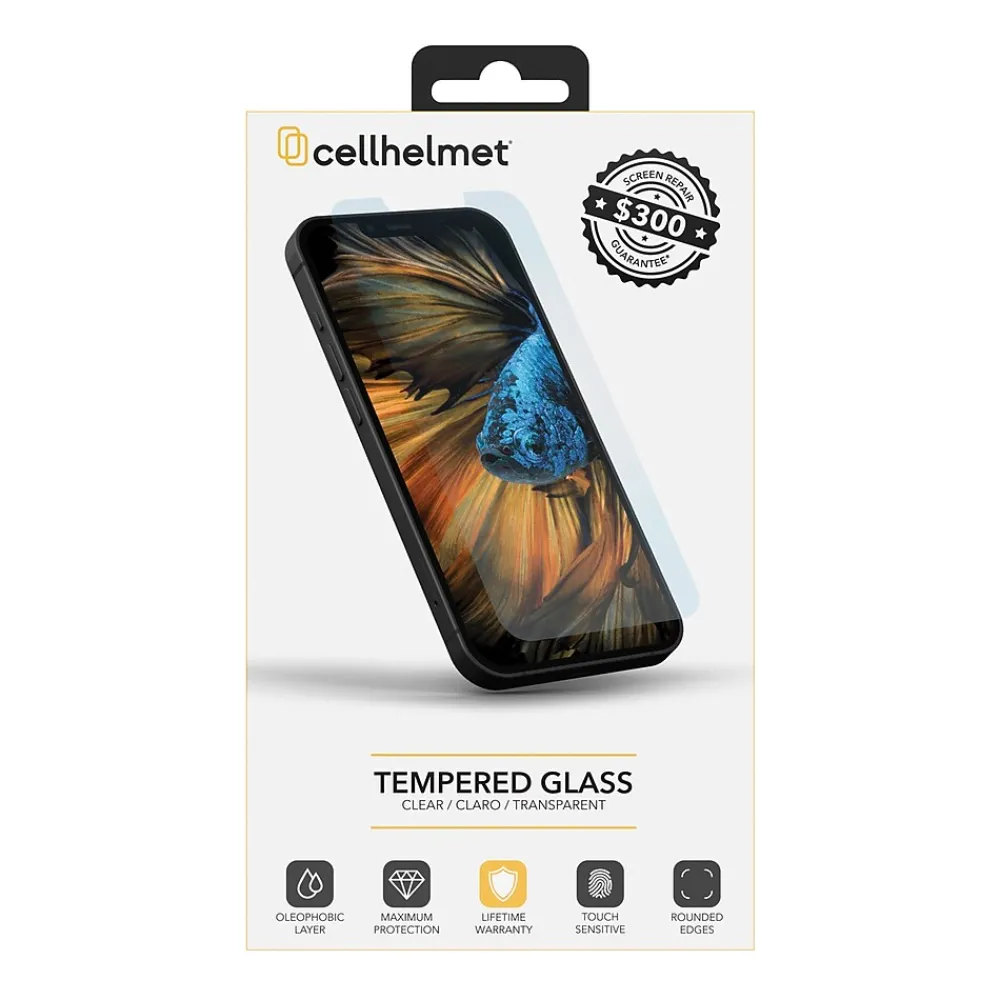 cellhelmet Tempered Glass Screen Protector with $300 Coverage for iPhone 15 Pro (Temp-i15-61Pro-300)