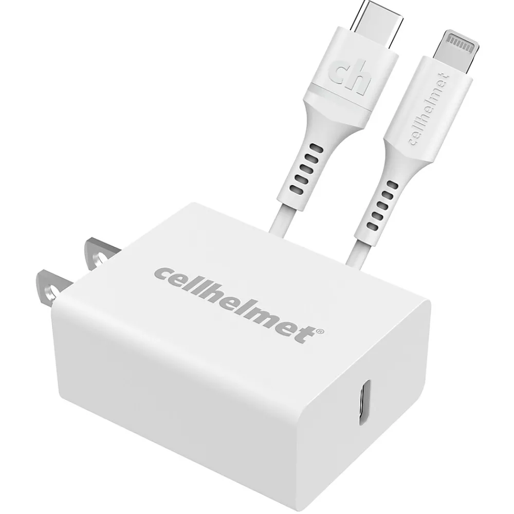 20-Watt Single-USB Power Delivery Wall Charger with USB-C to Lightning Round Cable, 3 Feet (WALL-PD-20W+R-LIGHT)<cellhelmet Clearance