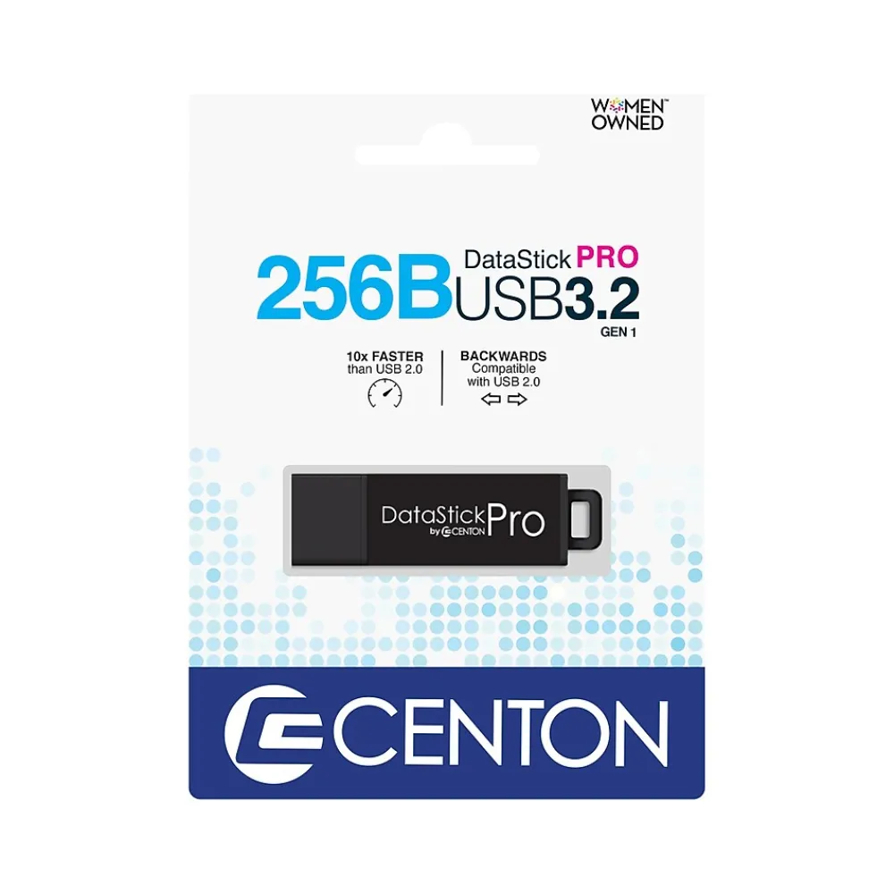 Online Centon DataStick Pro 256GB USB 3.2 Type-A Flash Drive, Black (C1-U3P6-256G)