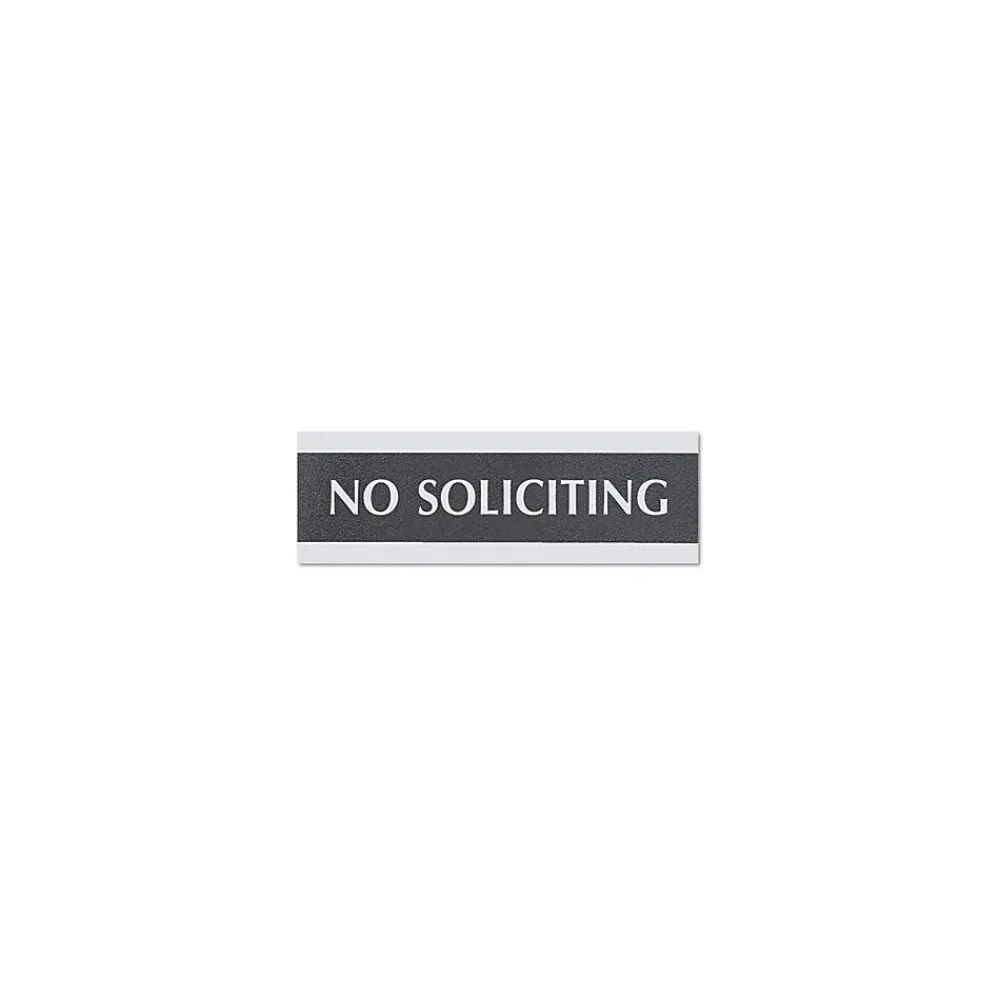 U.S. Stamp & Sign Century Series Office Sign, 3" x 9", No Soliciting (4758)