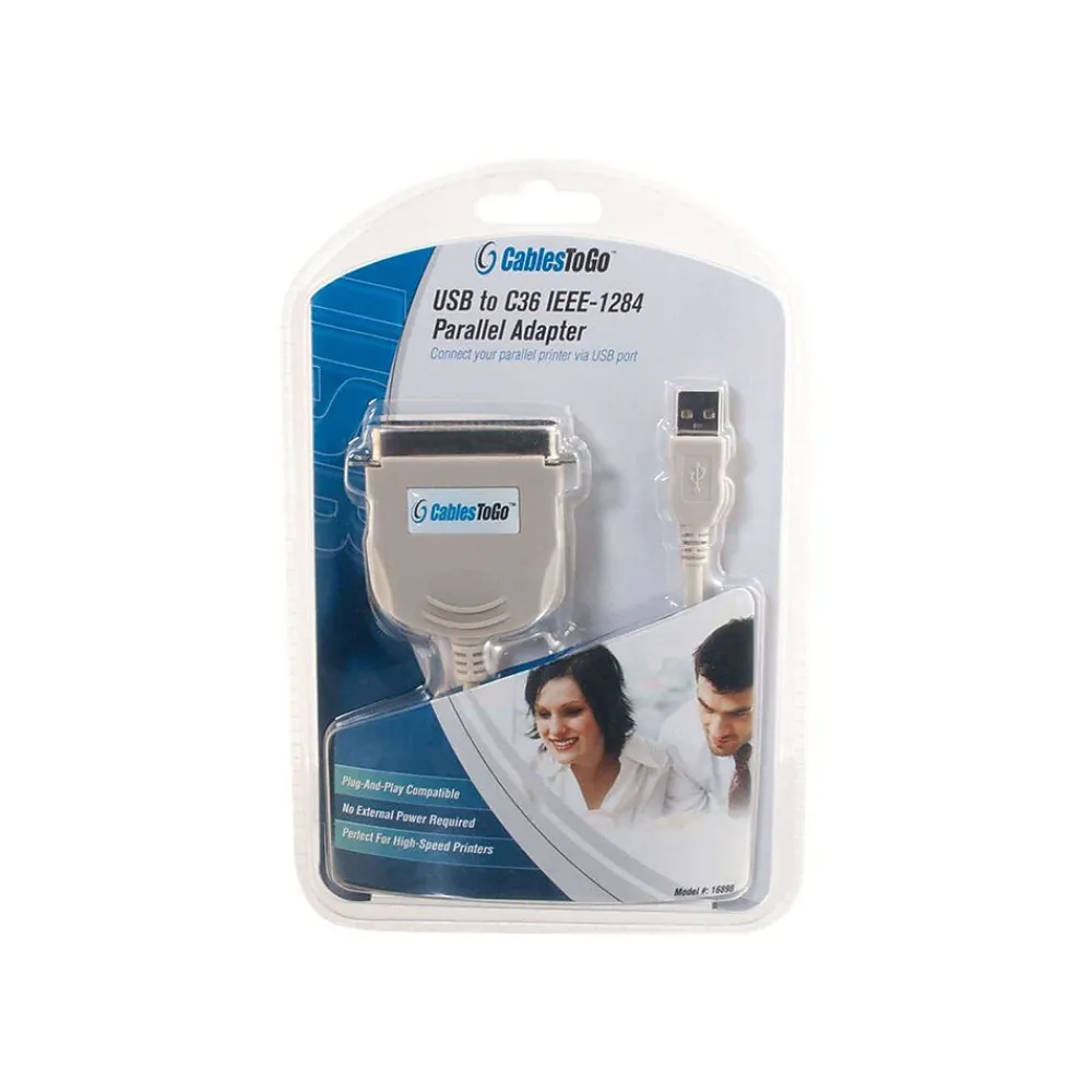 C2G Cables to Go C2G® USB/Centronics Parallel Printer Adapter Cable, 6'