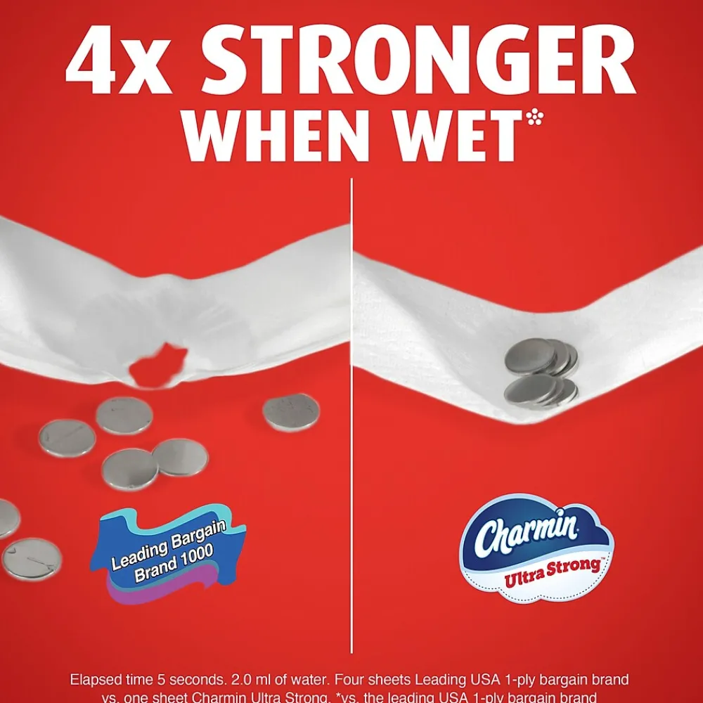 Ultra Strong Mega Toilet Paper, 2-ply, White, 220 Sheets/Roll, 18 Rolls/Case (01560/52084)<Charmin Clearance