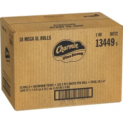 Ultra Strong Mega XL Toilet Paper, 2-Ply, White, 330 Sheets/Roll, 18 Rolls/Pack (04308)<Charmin New