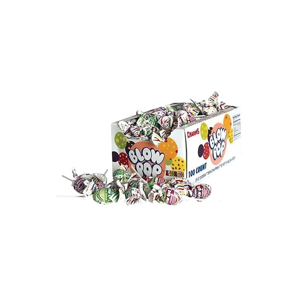 Charms Blow Pop Lollipops, Assorted Flavors, 65 oz., 100 Pieces (CRM3869)
