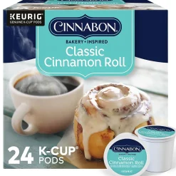 Cinnabon Classic Cinnamon Roll Coffee Keurig® K-Cup® Pods, Light Roast, 24/Box (6305)