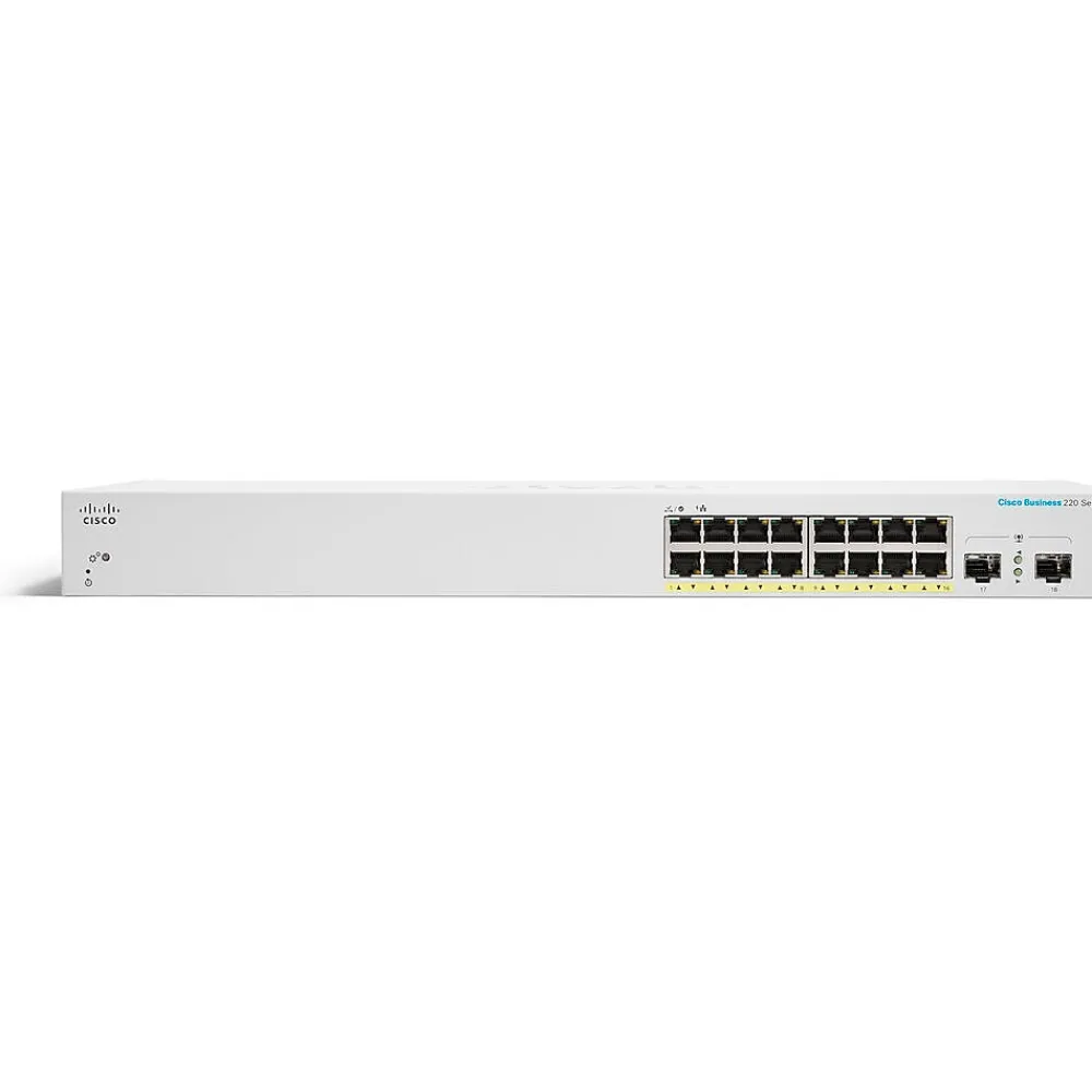 New Cisco 220 16-Port Gigabit Ethernet Managed Switch, Silver (CBS22016P2GNA)