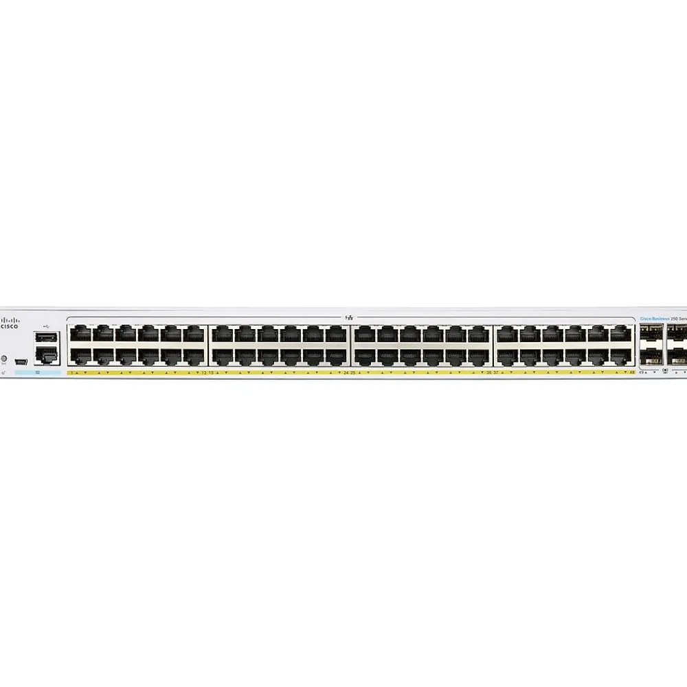 Outlet Cisco 250 48-Port Gigabit Ethernet Managed Switch, Silver (CBS25048PP4GNA)