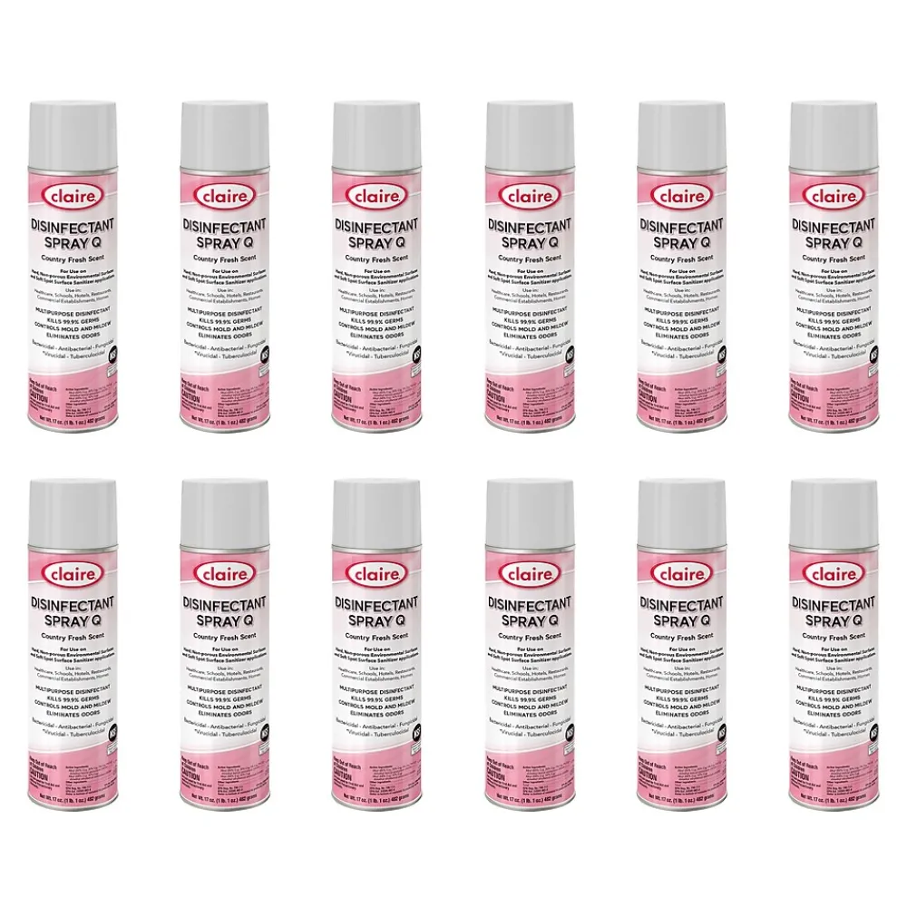 Spray Q Disinfectant Can, Country Fresh, 17 Oz. 12/Carton (CL1001)<Claire Outlet