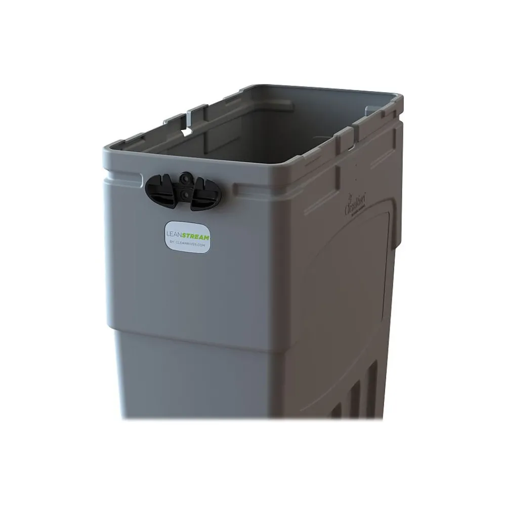 LeanStream Plastic Single-Stream Recycling Station, 23 Gallon, Gray (LS1-011)<CleanRiver Best