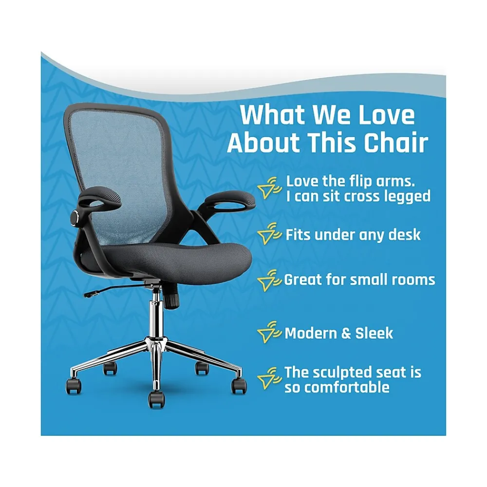 Ergonomic Chairs*Click365 Ergonomic Fabric/Mesh Swivel Task Chair, (CCHR10003B) Gray