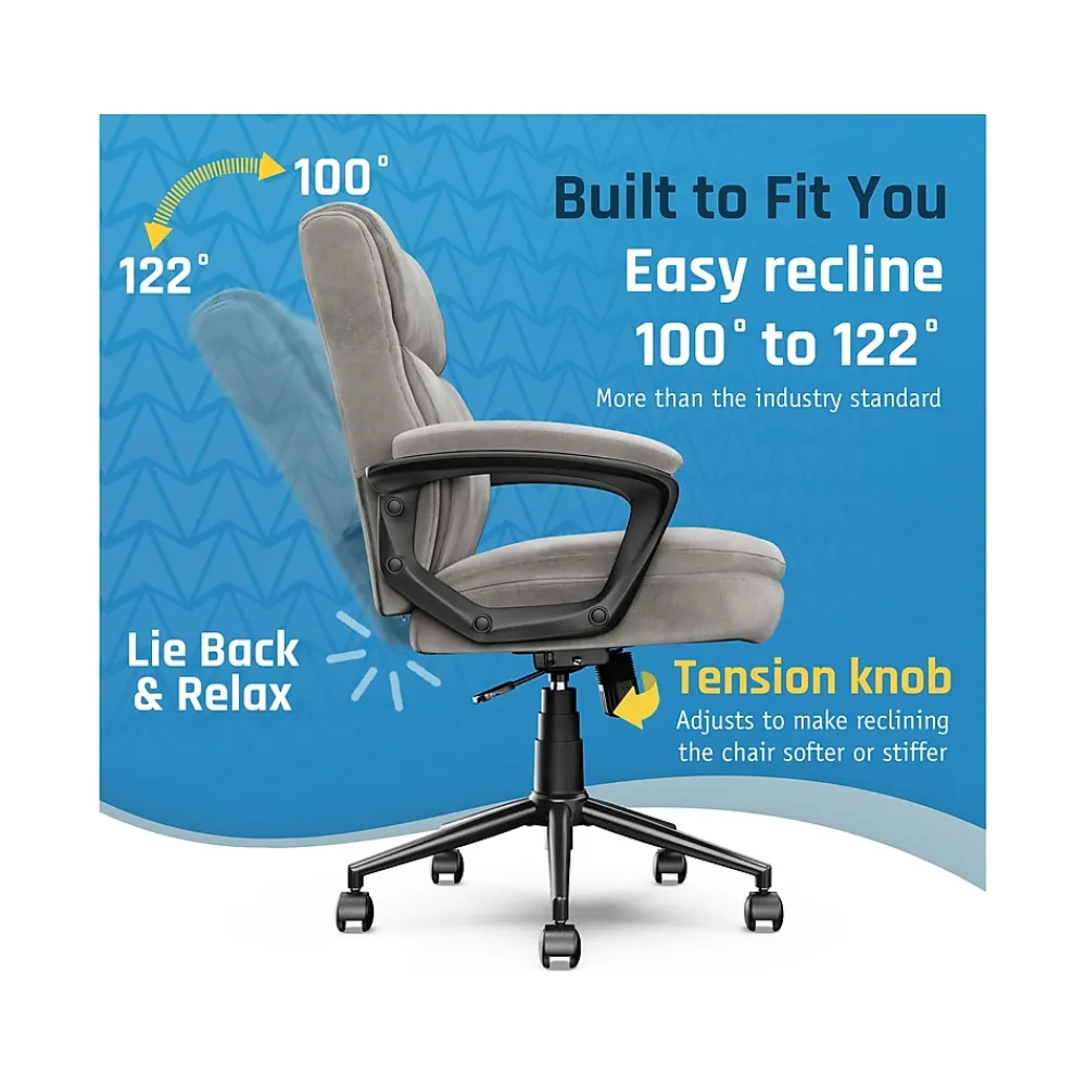 Ergonomic Chairs*Click365 Transform 2.0 Ergonomic Fabric Swivel Desk Chair, (CCHR10007D) Gray
