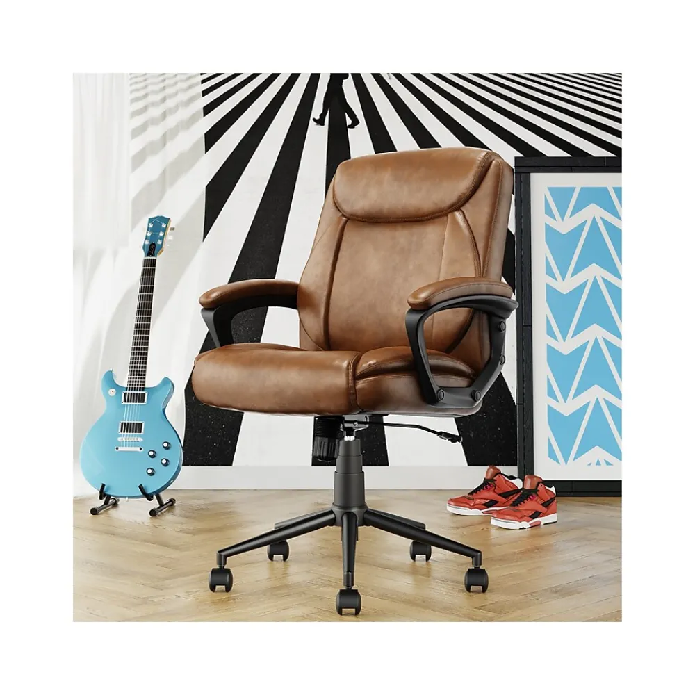 Ergonomic Chairs*Click365 Transform 1.0 Ergonomic Bonded Leather Swivel Desk Chair, (CCHR10001A) Cognac