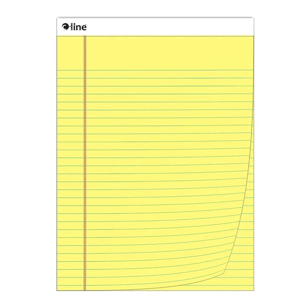 Notepads|C-Line Notepad, Wide Ruled, Yellow, 12 Pads/Bundle (CLI25106-12)