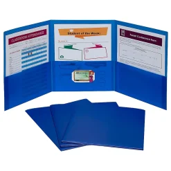 Pocket Folders|C-Line 3-Pocket Portfolio Folder, , Box of 24 (CLI33945) Blue