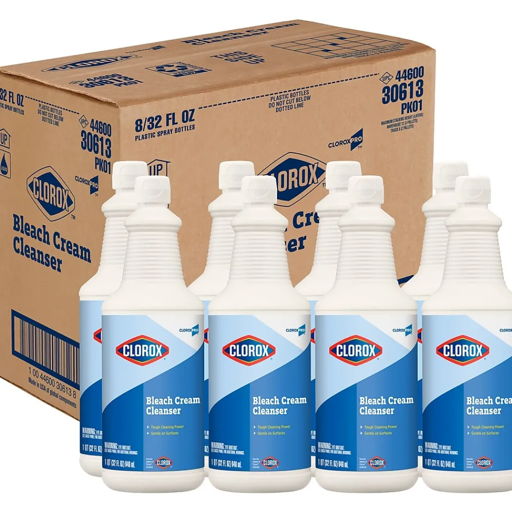 Pro Bleach Cream Cleaner, Fresh Scent, 32 oz., 8/Carton (CLO 30613)<Clorox