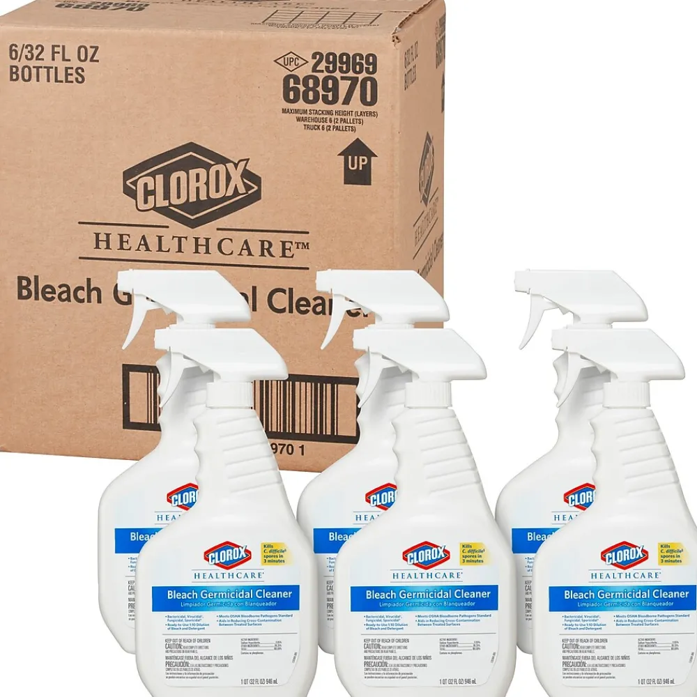 Bleach Germicidal Cleaner Spray, Unscented, 32 oz., 6/Carton (CLO 068970CT)<Clorox Healthcare Online