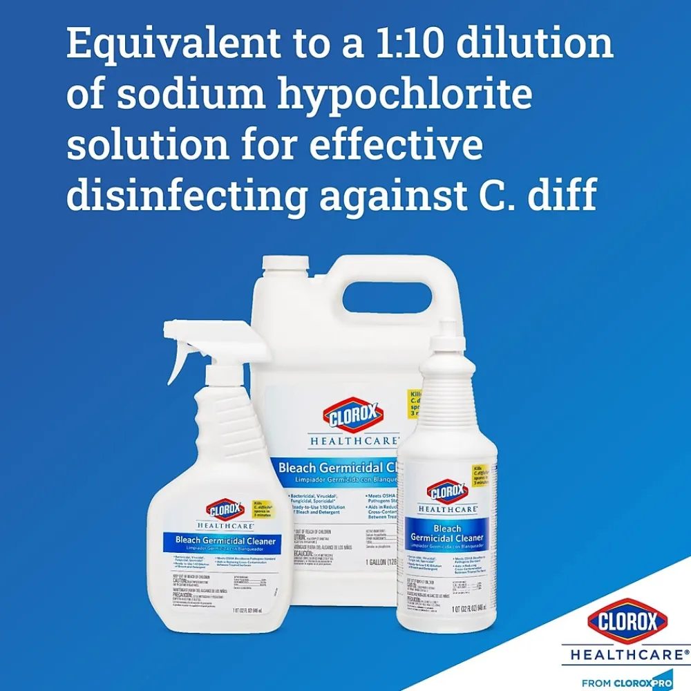 Bleach Germicidal Cleaner Spray, Unscented, 32 oz., 6/Carton (CLO 068970CT)<Clorox Healthcare Online