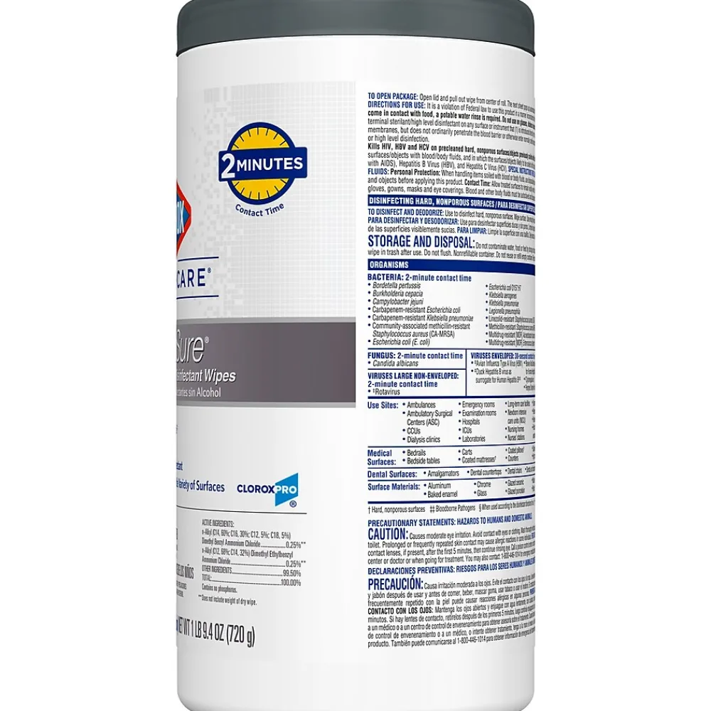 VersaSure Disinfecting Wipes, 150/Canister (31758)<Clorox Healthcare Sale