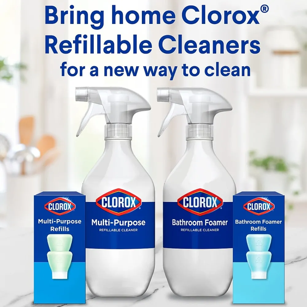 Multi-Purpose Cleaning Spray System Starter Kit, 1 Spray Bottle and 1 Refill, Crisp Lemon, 1.13 fl. oz. (60160)<Clorox Hot