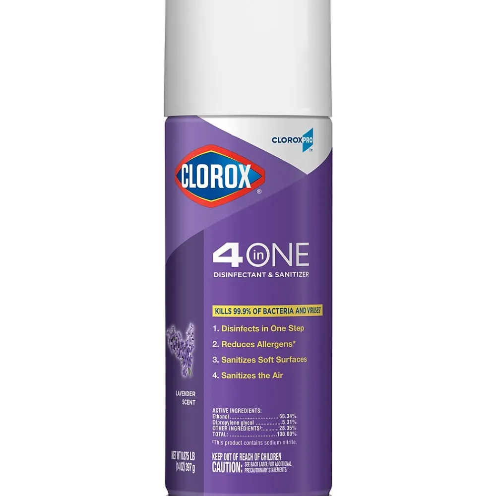 Pro 4 in One Disinfectant & Sanitizer, Lavender, 14 Ounces Each, Pack of 12 (32512)<Clorox Discount