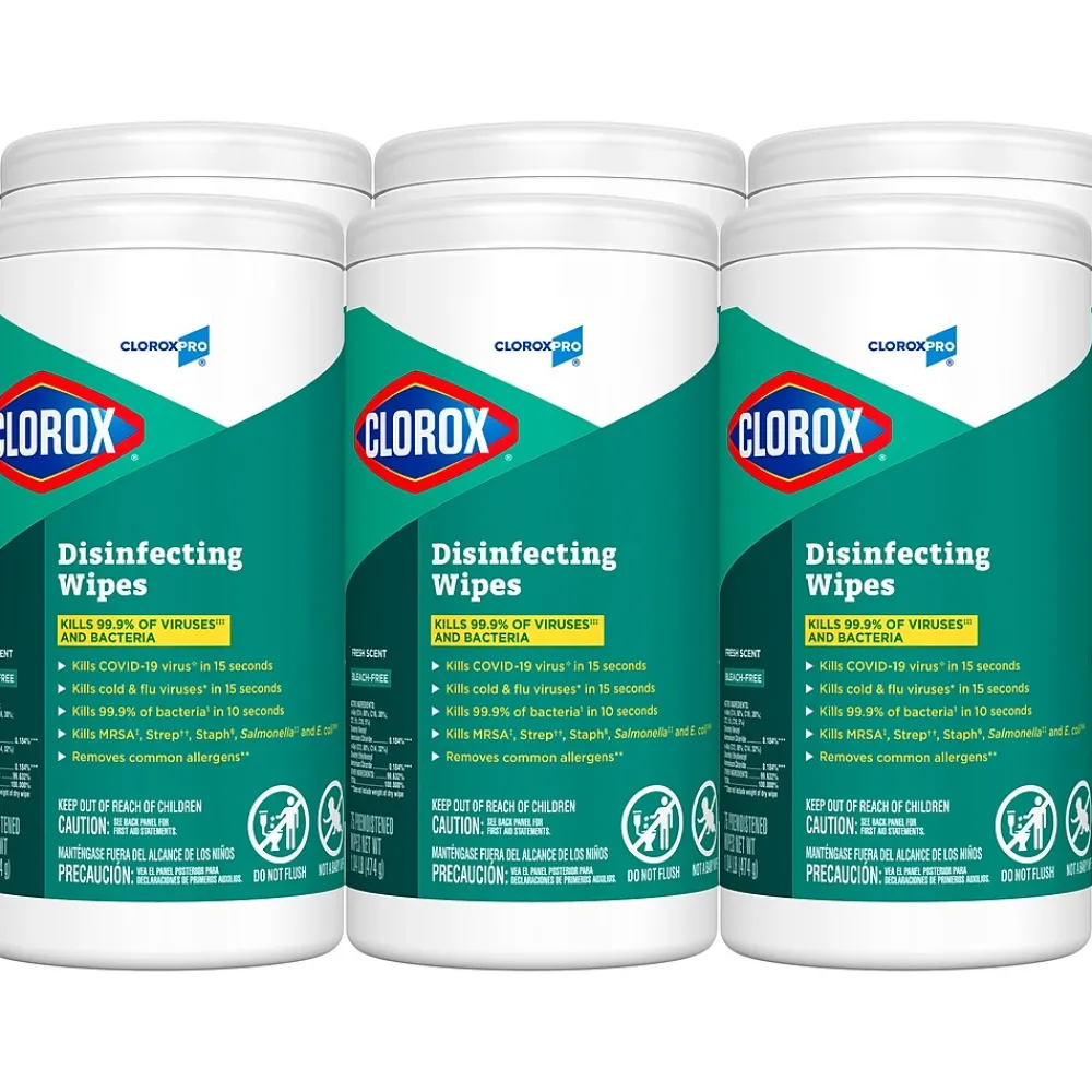 Pro Disinfecting Wipes, Fresh Scent, 75 Wipes/Container, 6/Carton (CLO15949CT)<Clorox Online
