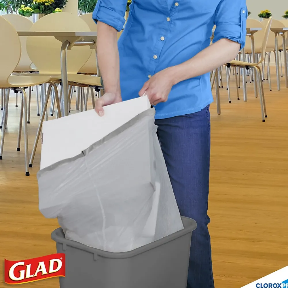 CloroxPro ForceFlex 13 Gallon Tall Kitchen Trash Bag, 23.75" x 24.88", Low Density, .72 mil, Gray, 100/Box (70427)<Glad Hot