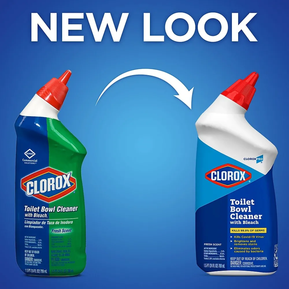 Pro Toilet Bowl Cleaner with Bleach, Fresh Scent, 24 fl. oz. (00031)<Clorox Clearance