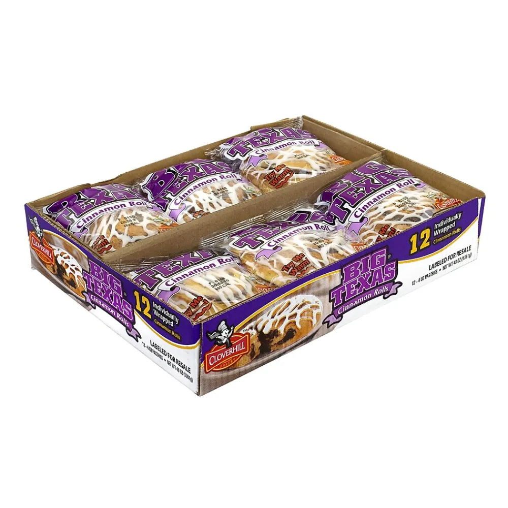 Cloverhill Big Texas Cinnamon Rolls, 4 oz., 12/Pack (900-00135)
